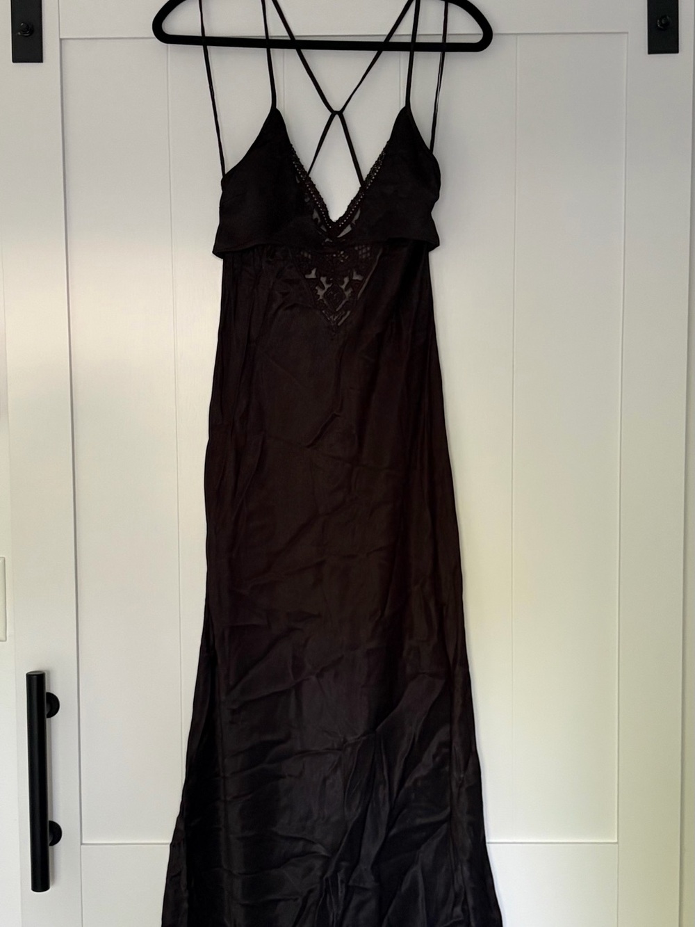 Zara Black Maxi Dress with Lace